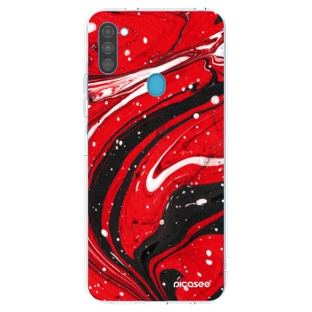 Picasee Samsung Galaxy M11 Hülle - Transparentes Silikon - Red black