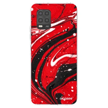 Picasee Xiaomi Mi 10 Lite Hülle - Transparentes Silikon - Red black