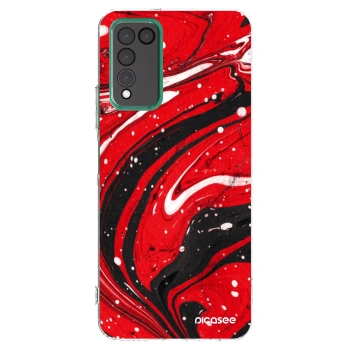 Picasee Honor 10X Lite Hülle - Transparentes Silikon - Red black