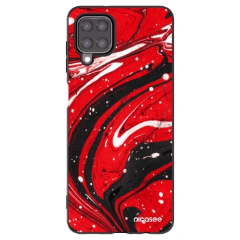 Picasee Samsung Galaxy A12 A125F Hülle - Schwarzes Silikon - Red black