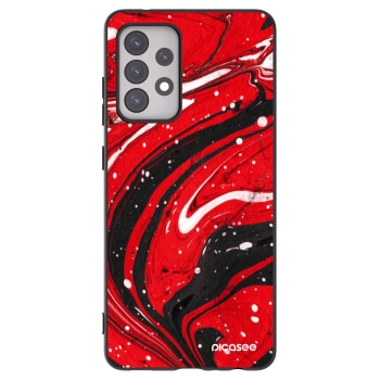 Picasee Samsung Galaxy A52 5G A525F Hülle - Schwarzes Silikon - Red black