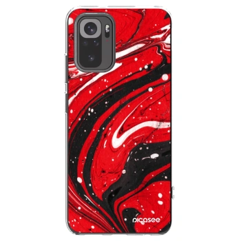 Picasee Xiaomi Redmi Note 10S Hülle - Transparentes Silikon - Red black