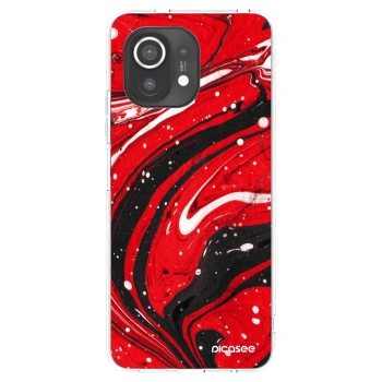 Picasee Xiaomi Mi 11 Hülle - Transparentes Silikon - Red black