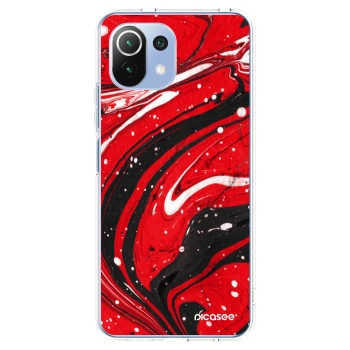 Picasee Xiaomi Mi 11 Lite Hülle - Transparentes Silikon - Red black