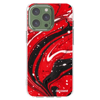 Picasee Apple iPhone 13 Pro Hülle - Transparentes Silikon - Red black