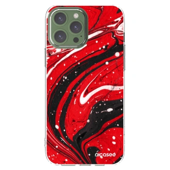 Picasee Apple iPhone 13 Pro Max Hülle - Transparentes Silikon - Red black