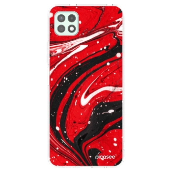 Picasee Samsung Galaxy A22 A226B 5G Hülle - Transparentes Silikon - Red black