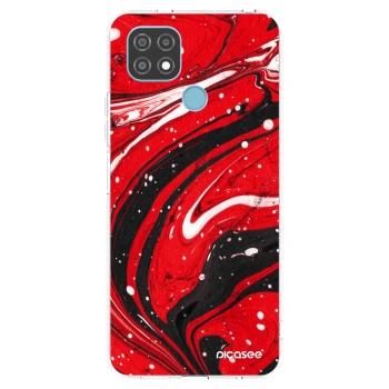Picasee Realme C21 Hülle - Transparentes Silikon - Red black
