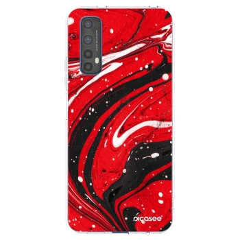 Picasee Realme 7 Hülle - Transparentes Silikon - Red black