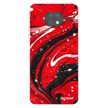 Picasee Xiaomi Redmi Note 9T Hülle - Transparentes Silikon - Red black
