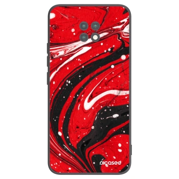 Picasee Xiaomi Redmi Note 9T Hülle - Schwarzes Silikon - Red black
