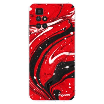 Picasee Xiaomi Redmi 10 Hülle - Transparentes Silikon - Red black