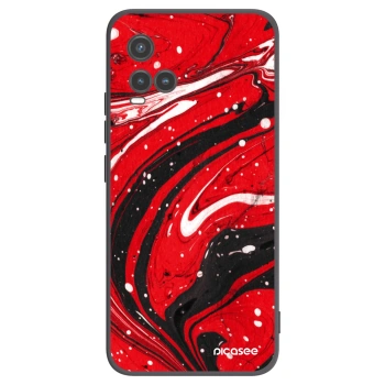 Picasee Vivo Y33s Hülle - Schwarzes Silikon - Red black
