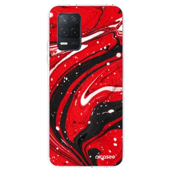 Picasee Realme 8 5G Hülle - Transparentes Silikon - Red black