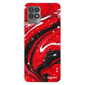 Picasee Realme 8i Hülle - Transparentes Silikon - Red black