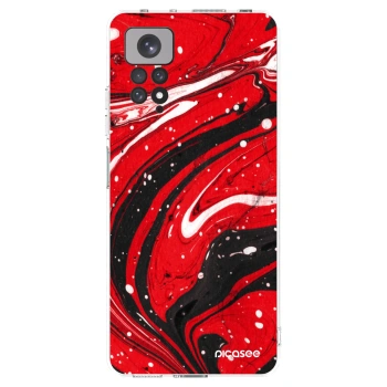 Picasee Xiaomi Redmi Note 11 Hülle - Transparentes Silikon - Red black