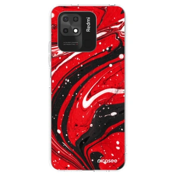 Picasee Xiaomi Redmi 10C Hülle - Transparentes Silikon - Red black