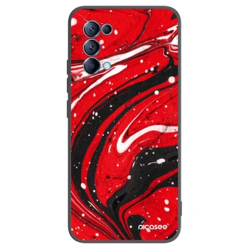 Picasee OPPO Reno 5 5G Hülle - Schwarzes Silikon - Red black