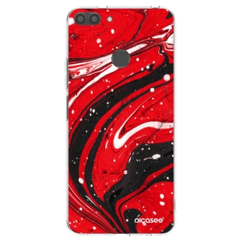 Picasee Huawei P Smart Hülle - Transparentes Silikon - Red black