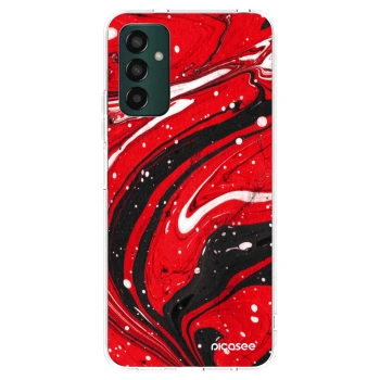 Picasee Samsung Galaxy M13 M135F Hülle - Transparentes Silikon - Red black
