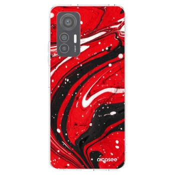 Picasee Xiaomi 12 Lite Hülle - Transparentes Silikon - Red black