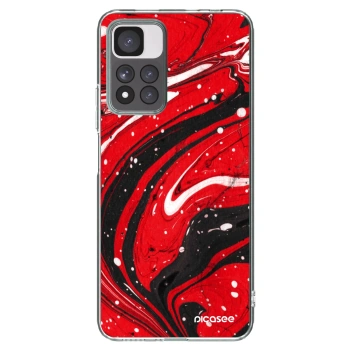 Picasee Xiaomi Redmi Note 11 Pro+ 5G Hülle - Transparentes Silikon - Red black