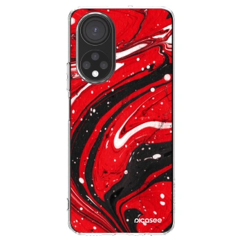Picasee Honor X7 Hülle - Transparentes Silikon - Red black
