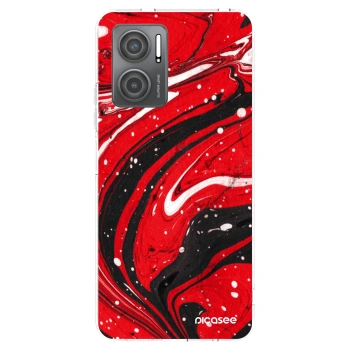 Picasee Xiaomi Redmi 10 5G Hülle - Transparentes Silikon - Red black