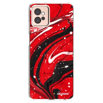Picasee Motorola Moto G32 Hülle - Transparentes Silikon - Red black
