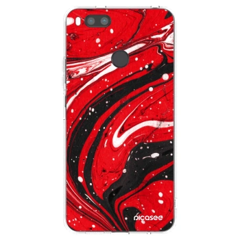 Picasee Xiaomi Redmi A1 Hülle - Transparentes Silikon - Red black