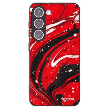 Picasee Samsung Galaxy S23 5G Hülle - Schwarzes Silikon - Red black