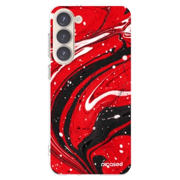 Picasee Samsung Galaxy S23+ 5G Hülle - Transparentes Silikon - Red black