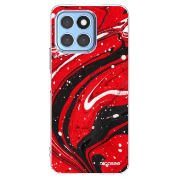 Picasee Honor X8 5G Hülle - Transparentes Silikon - Red black