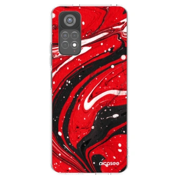 Picasee Xiaomi Redmi Note 11S 5G Hülle - Transparentes Silikon - Red black