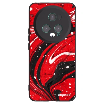 Picasee Honor Magic5 Pro Hülle - Schwarzes Silikon - Red black