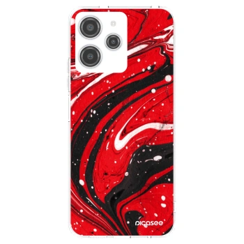 Picasee Xiaomi Redmi 12 4G Hülle - Transparentes Silikon - Red black