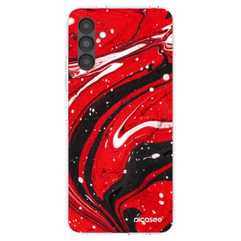 Picasee Samsung Galaxy A04s A047F Hülle - Transparentes Silikon - Red black