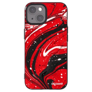 Picasee Apple iPhone 15 Hülle - Schwarzes Silikon - Red black