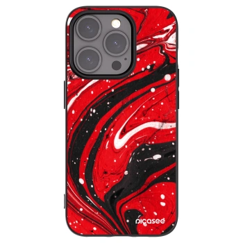 Picasee Apple iPhone 15 Pro Hülle - Schwarzes Silikon - Red black
