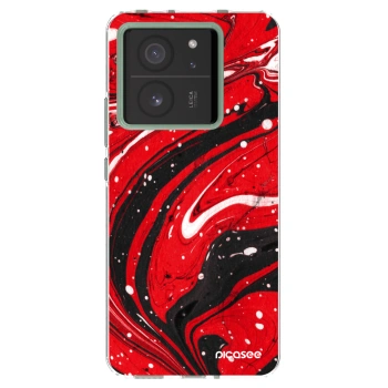 Picasee Xiaomi 13T Hülle - Transparentes Silikon - Red black