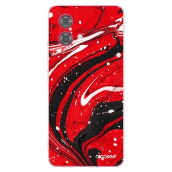 Picasee Motorola Moto G84 5G Hülle - Transparentes Silikon - Red black