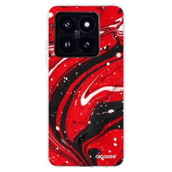 Picasee Xiaomi 14 Pro Hülle - Transparentes Silikon - Red black
