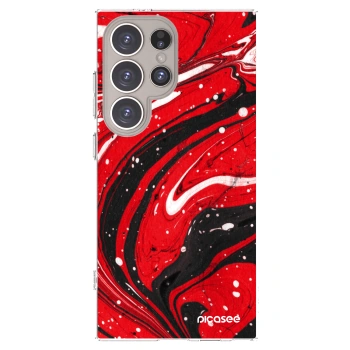 Picasee Samsung Galaxy S24 Ultra S928B 5G Hülle - Transparentes Silikon - Red black