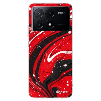 Picasee Xiaomi Poco X6 Pro Hülle - Transparentes Silikon - Red black