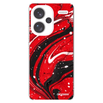 Picasee Xiaomi Redmi Note 13 Pro+ 5G Hülle - Transparentes Silikon - Red black