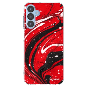Picasee Samsung Galaxy A15 A156B 5G Hülle - Transparentes Silikon - Red black