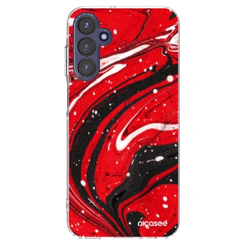 Picasee Samsung Galaxy A15 A155F 4G Hülle - Transparentes Silikon - Red black