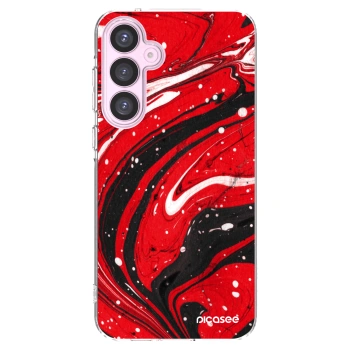 Picasee Samsung Galaxy A55 5G A556B Hülle - Transparentes Silikon - Red black