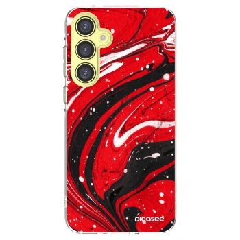 Picasee Samsung Galaxy A35 5G A356B Hülle - Transparentes Silikon - Red black