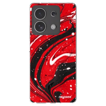 Picasee Xiaomi Redmi Note 13 4G Hülle - Transparentes Silikon - Red black